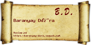 Baranyay Dóra névjegykártya